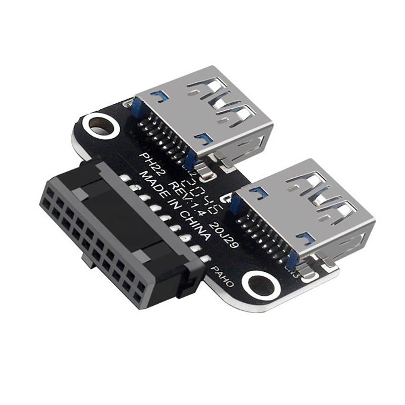 

USB3.0 3.1 to USB A Socket Converter for Desktop Computer Motherboard Header 19PIN 20PIN to Dual USB Dual USB A Female Adapter