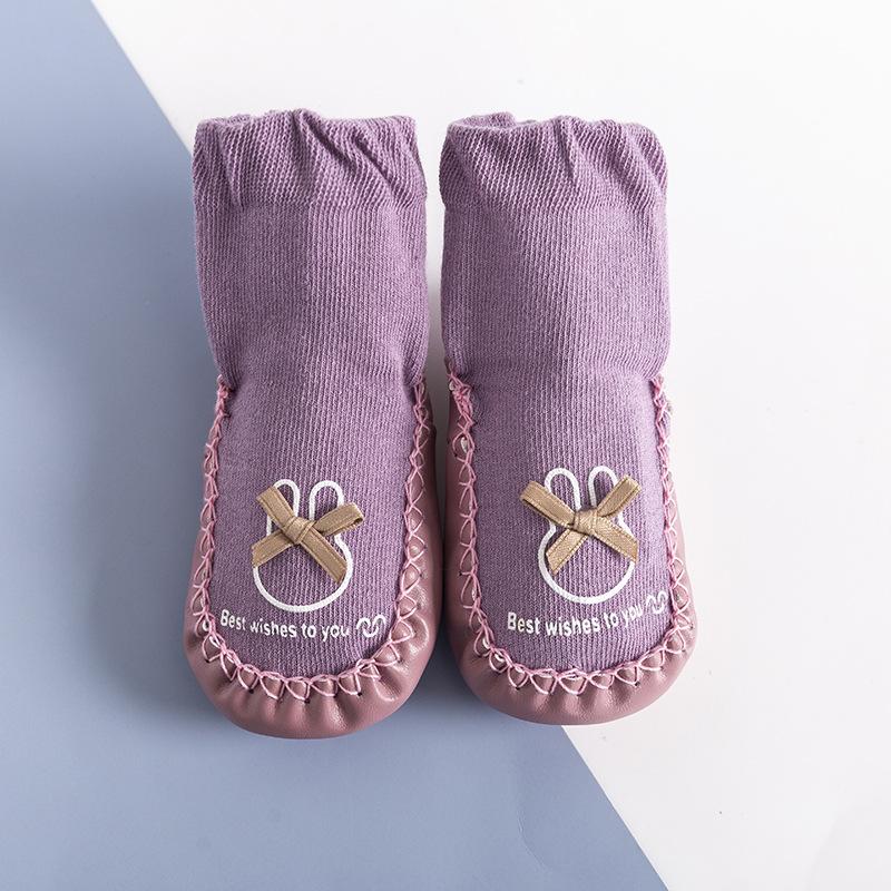 

Весна и осень, новые детские туфли и носки с героями мультфильмов для ходьбы, обувь средней высоты с мягкой нескользящей подошвой, детские носки для детей от 0 до 3 лет 13cm фиолетовый