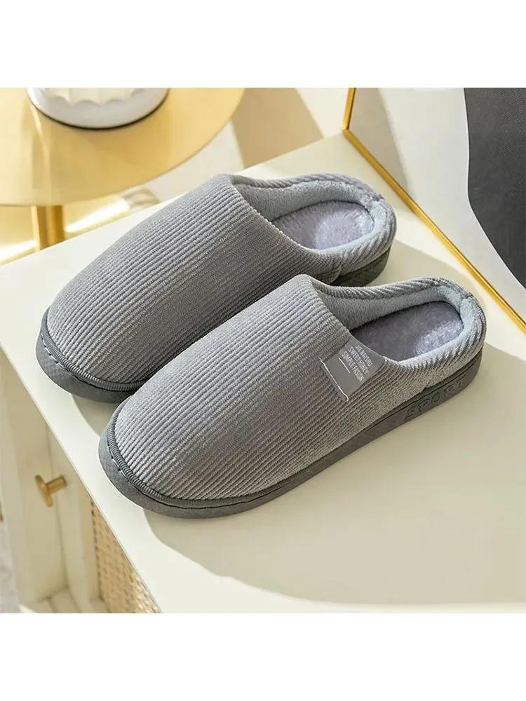 Winter Warm Plush Slippers, Soft Non-Slip Indoor House Shoes for Men and Women