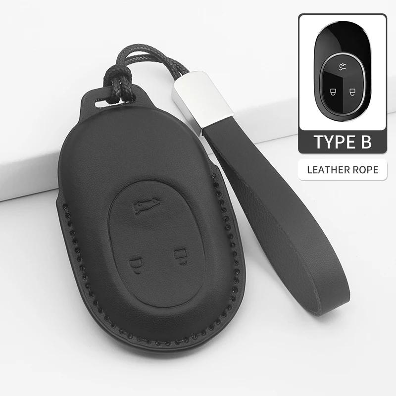 Car Remote Key Case Cover Shell Fob for Wei Lai NIO ET5 ET7 ES7 EC7 ES6 ES8 2018-2025 PU Keychain Car Styling Accessories