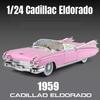 1/24 Cadillac Eldorado Vintage Retro Spielzeug für Kinder Diecast Metall Miniaturmodell Rückzugsantrieb Sound & Licht Sammlung Geschenk Jungen
