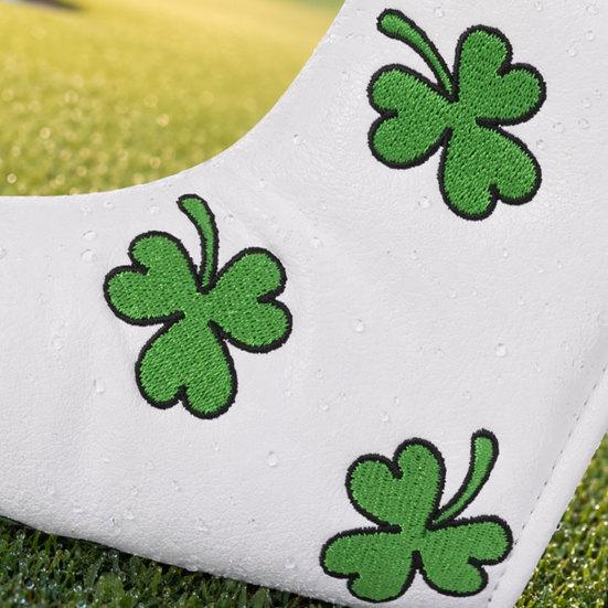 Kunstleder Golfschläger-Headcover, Stickerei Kleeblatt Golf-Putter-Cover, Universelle Golfschläger-Schutzhülle, Golfschläger-Zubehör