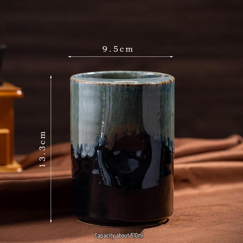 Retro Kiln-fired Ceramic Mug: Large Capacity, Creative Design