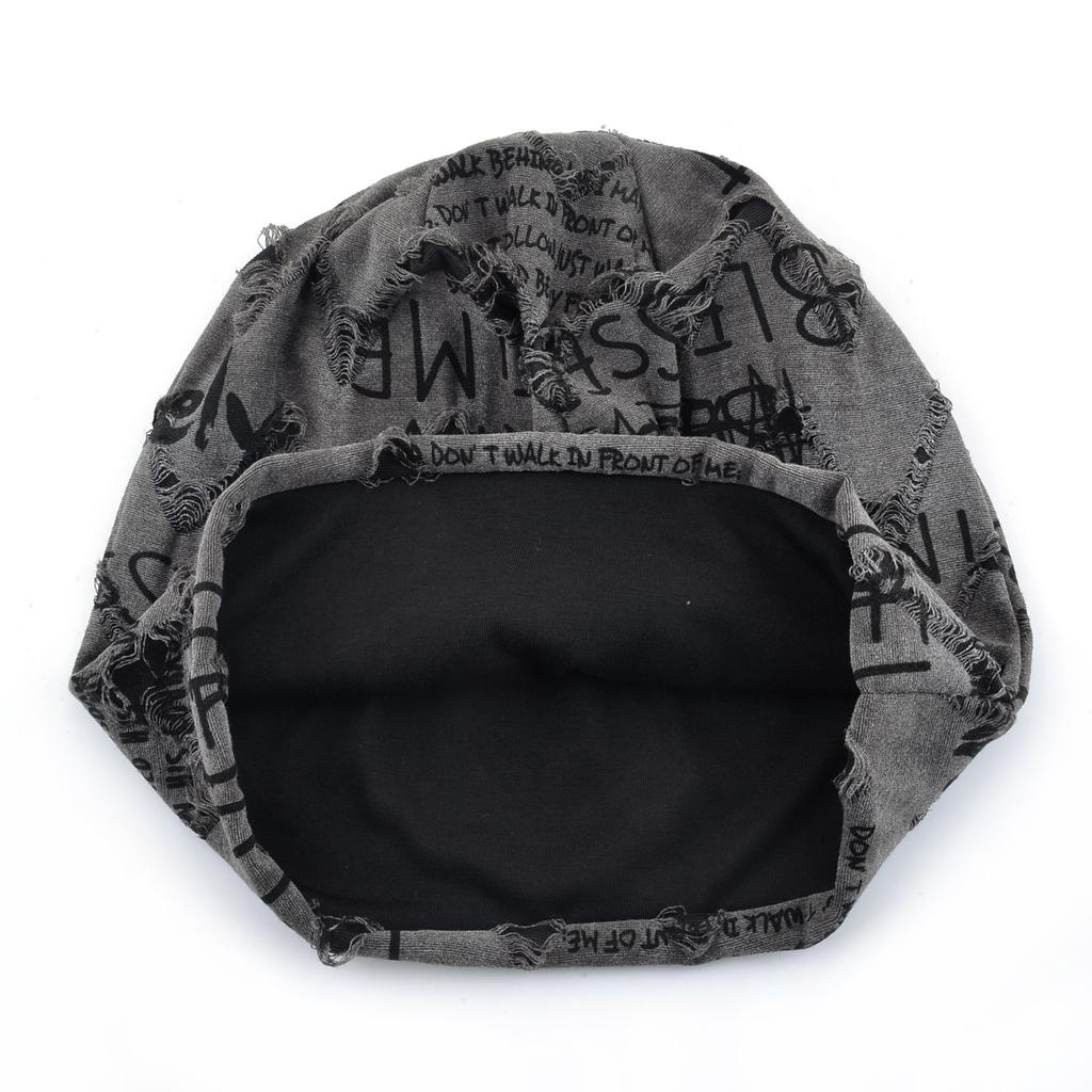 Spring and Autumn Thin Letter Stacking Hat Women's Big Head Circumference Knitted Pullover Cold Hat Couple Casual Versatile Tide