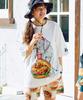 [go Slow Caravan] 341963 DOMDOM×gsc Miso Peach Chicken Burger Elephant BIG TEE White L