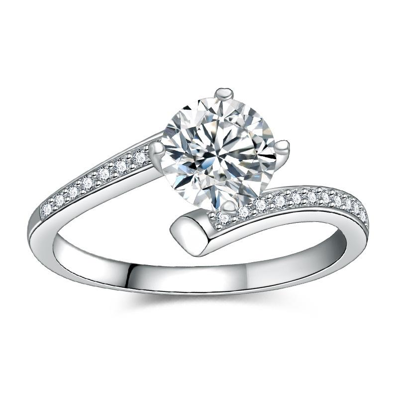 Lindon Klasyczny Stop Miedzi Cyrkon Pierścionek Damskie Biżuteria Ślubna Obietnica Party Prezent