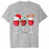 Christmas Wine T Shirts for Women Clothing Funny Cartoon Tshirts Kawaii Fashion Tshirt Tops Harajuku Womens YK Clothing