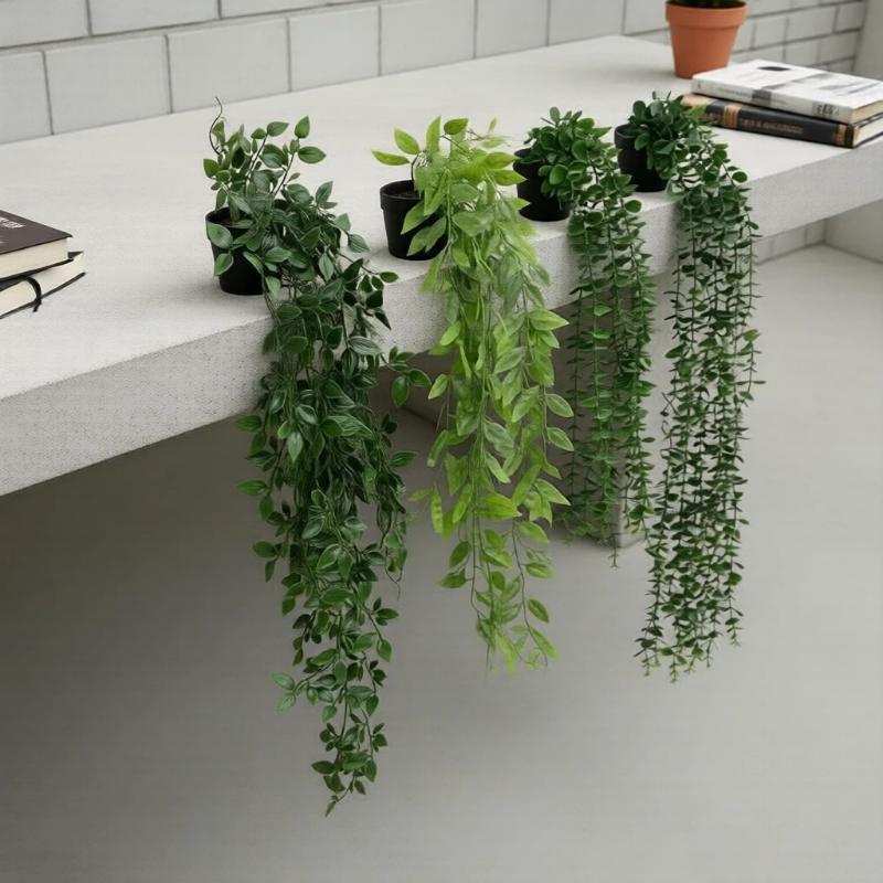 Hedera Artificial Plant In A Pot A Vibrant Fake Plant For Balcony And Bedroom Decoration Pea Pod Vine Hanging Pot Decoration