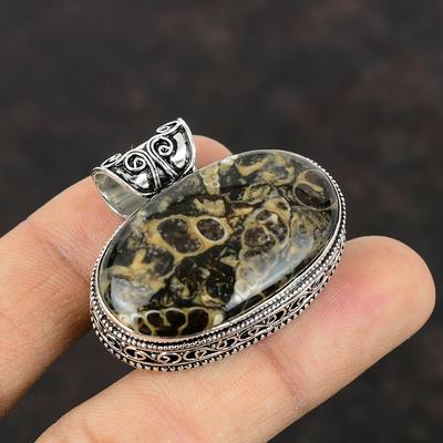 Turritella ahāta kulons Dabīgs dārgakmeņu kulons stilīgs kulons 925 sudraba kulons vintage rotaslietas roku darbs kulons dāvana sievai
