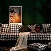 Houndstooth Sofa Cushion Winter Simple Modern Cotton Fabric Nordic Cushion Four-season Anti-slip High-end Cover