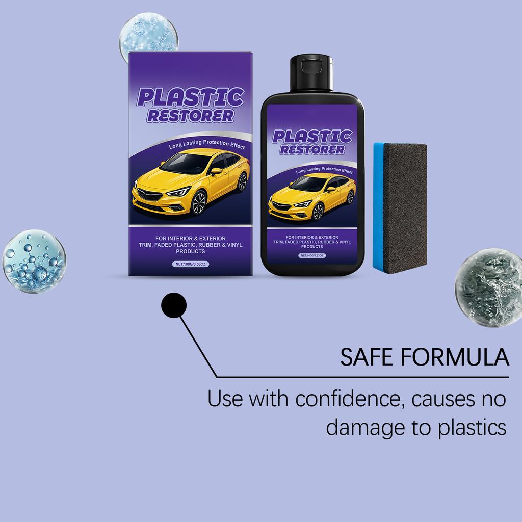 Car Plastic Care Kit Interior Black Plastic Cream