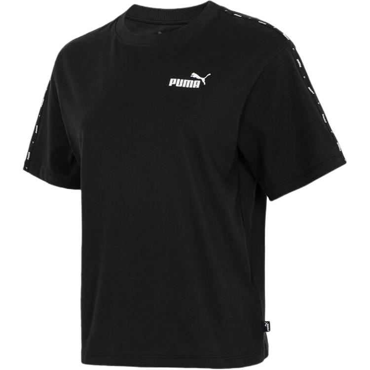 

Puma Футболка с круглым вырезом с логотипом Женские топы Черная 685585-01 S