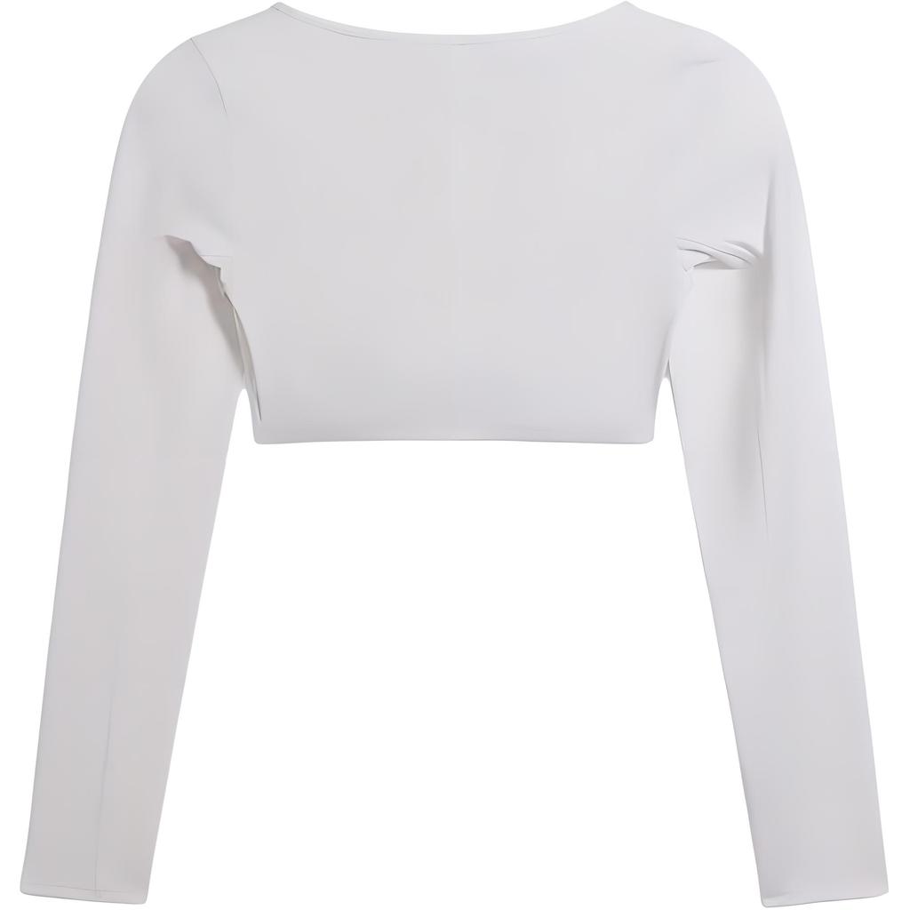 Puma X Συνεργασία Pamela Reif Φθ/Χειμ 24 Άνετο Μοντέρνο Ευέλικτο Μακρυμάνικο Κοντό Τοπ Γυναικεία τοπ Λευκό 526818-02