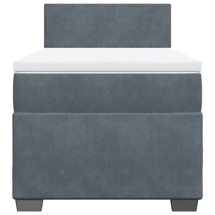 Maison Exclusive - Sommier à lattes de lit et matelas Gris foncé 80x200 cm Velours