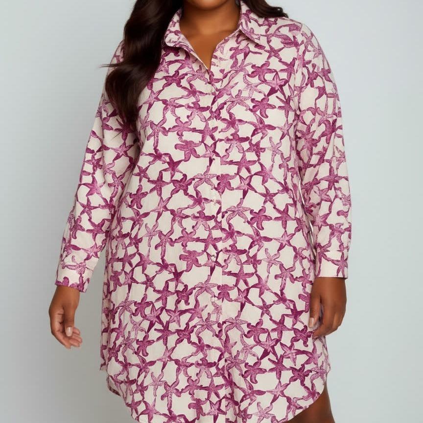 

2026 Women s Mature Style Floral Long-Sleeve Shirt with Lapel and Straight Skirt L червоний