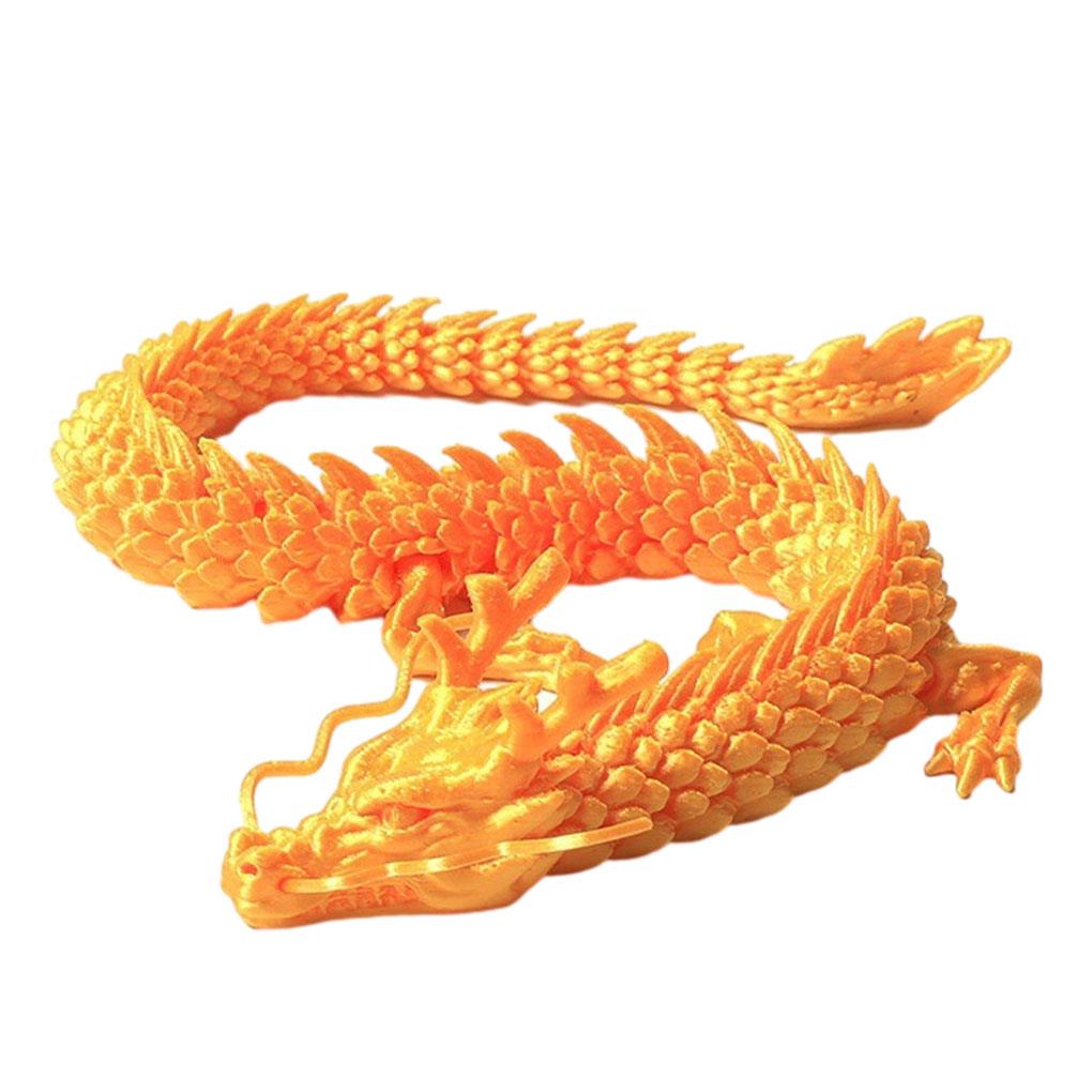45/30cm 3D Printed Chinese Dragon Shenlong Crafts OrnamentsToy Joint Movable Dragon Model Home Office Decoration Decor Gifts