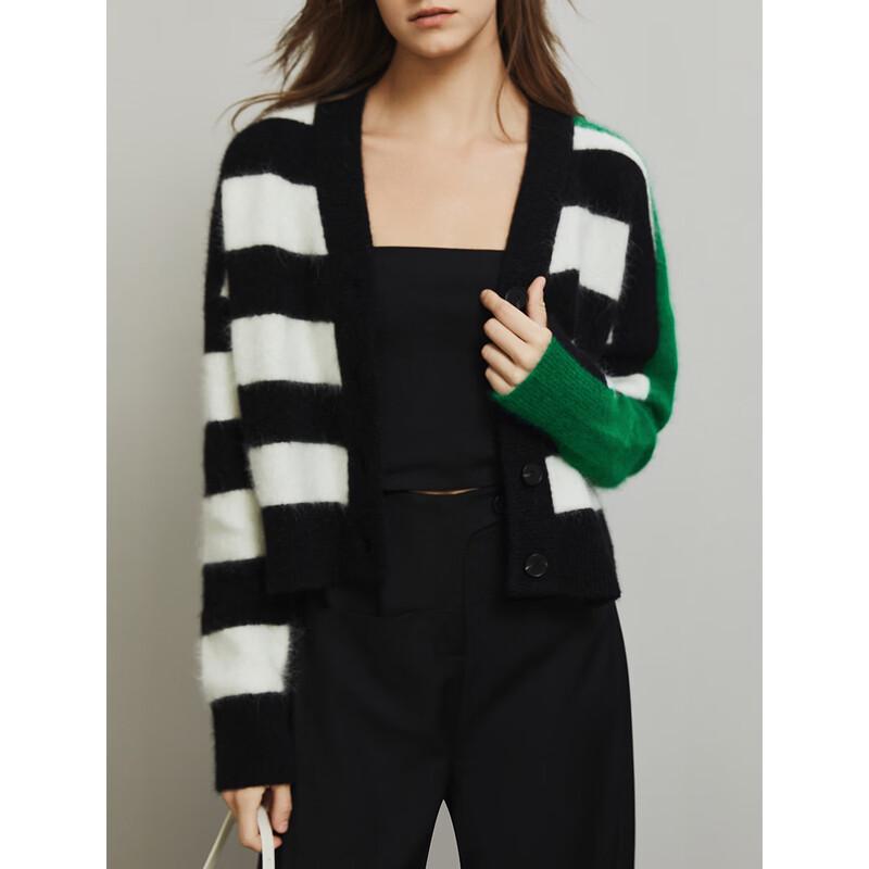 ELLE Gestreifter Strick-Cardigan für Damen