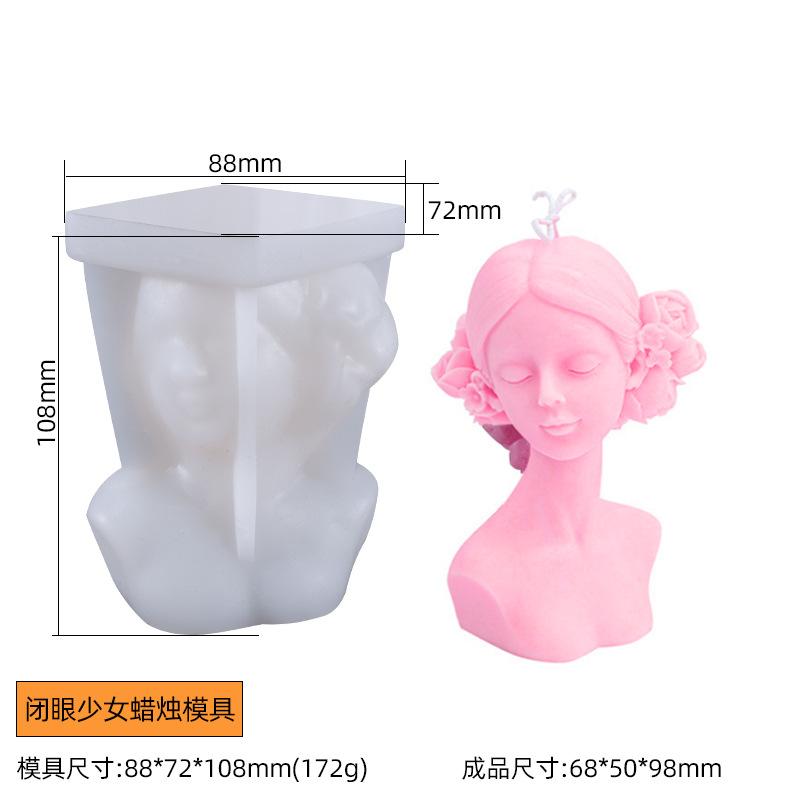 Blindfolded Girl Silicone Candle Mold DIY Rose Human Body Candle Making Aromath Soap Plaster Molds Home Decor Handmade Gifts