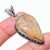 Fossil Coral Gemstone Handmade 925 Sterling Silver Jewelry Pendant 1.97" b9E47