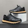 High-End-Herren Echt Kuh Leder Casual Schuhe Mode Europäischen 2024 Herbst Winter Luxus Elegante Feste Farbe Schwarz turnschuhe