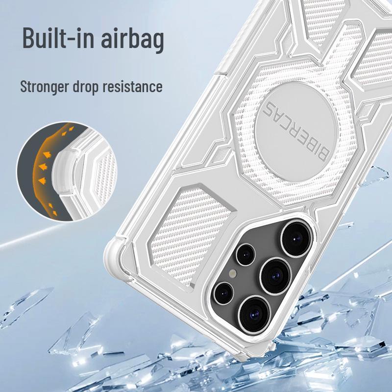 Compatible Samsung S25 ULTRA/S25 EDGE Magnetic Transparent Airbag Anti-fall Case
