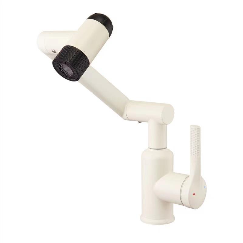 

4 Modes Multi Functional Basin Faucet Rotation Hot And Cold Mixer Desk Mounted Tap Stream Sprayer Water Upwards For Bathroom include 60cm hose білий