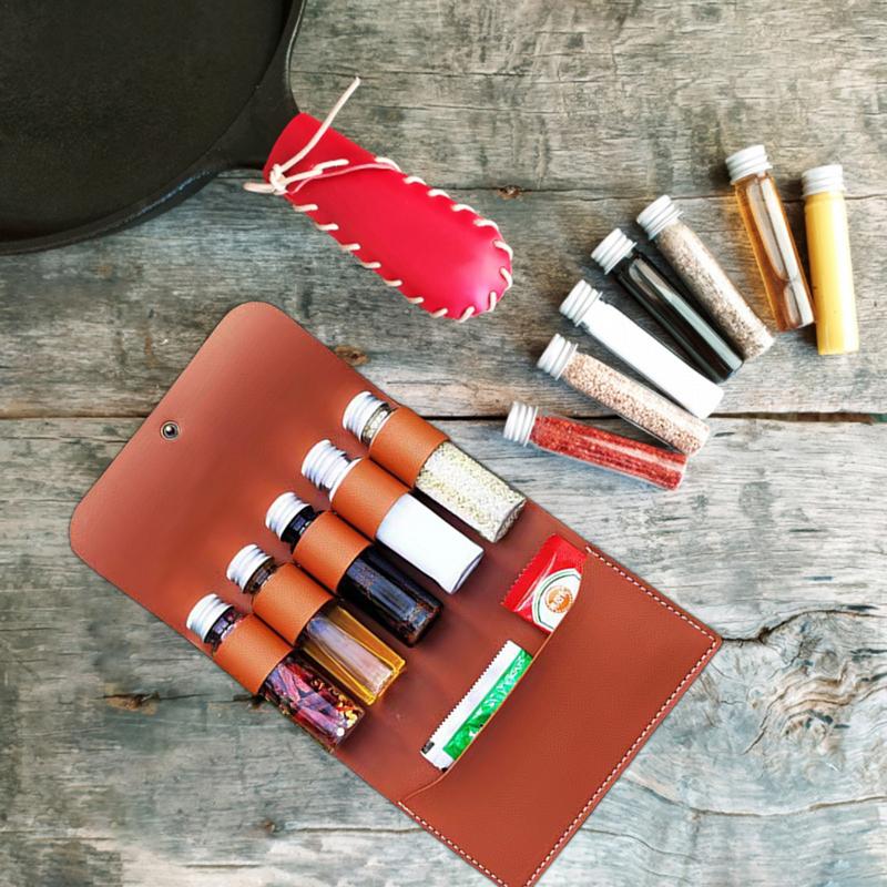 Travel Spice Kit Storage Bag With Spice Jars Hiking Spices Set Mini Condiment Bottle Seasoning Bottle For Car Oil Pouch Spice