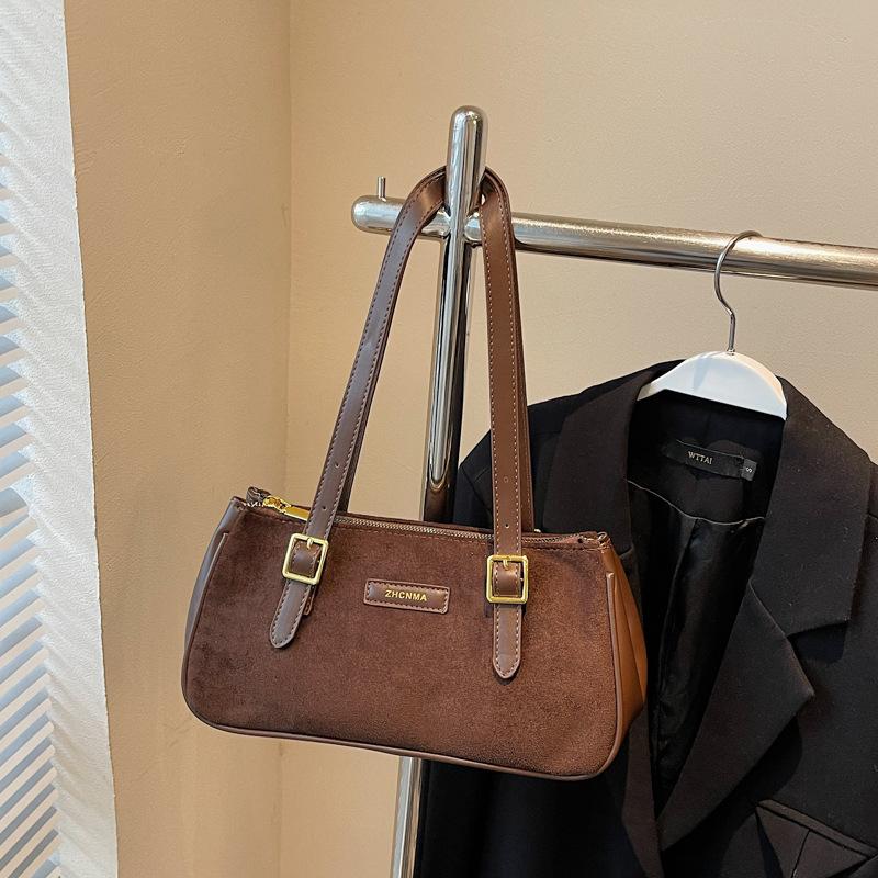 Осенняя мода простая сумка-багет подмышку в ретро-стиле большой вместимости нишевая высокоценная сумка на плечо