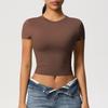 Double-Sided Nylon Tight Quick-Drying Exercise Short Sleeves T-shirt Pilates Tops Running Workout Clothes Yoga Clothes Short Sleeve Women