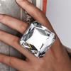 Farbenfroher Quadratischer Ring Persönlichkeit Übertriebener Strassring Design Sinn Schmuckring