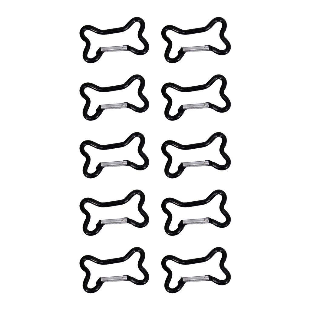 10pcs Bone Aluminum Keychains Clip Hiking Keychains Mountaineering Carabiner for Travel and Sports