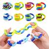 Twisted Loop Toy 2/4/6Pcs Stress Relief Plastic Focus Aid Hand Finger Handheld Fidget Gadget Flexibility Training Portable Educational Twisting Twist