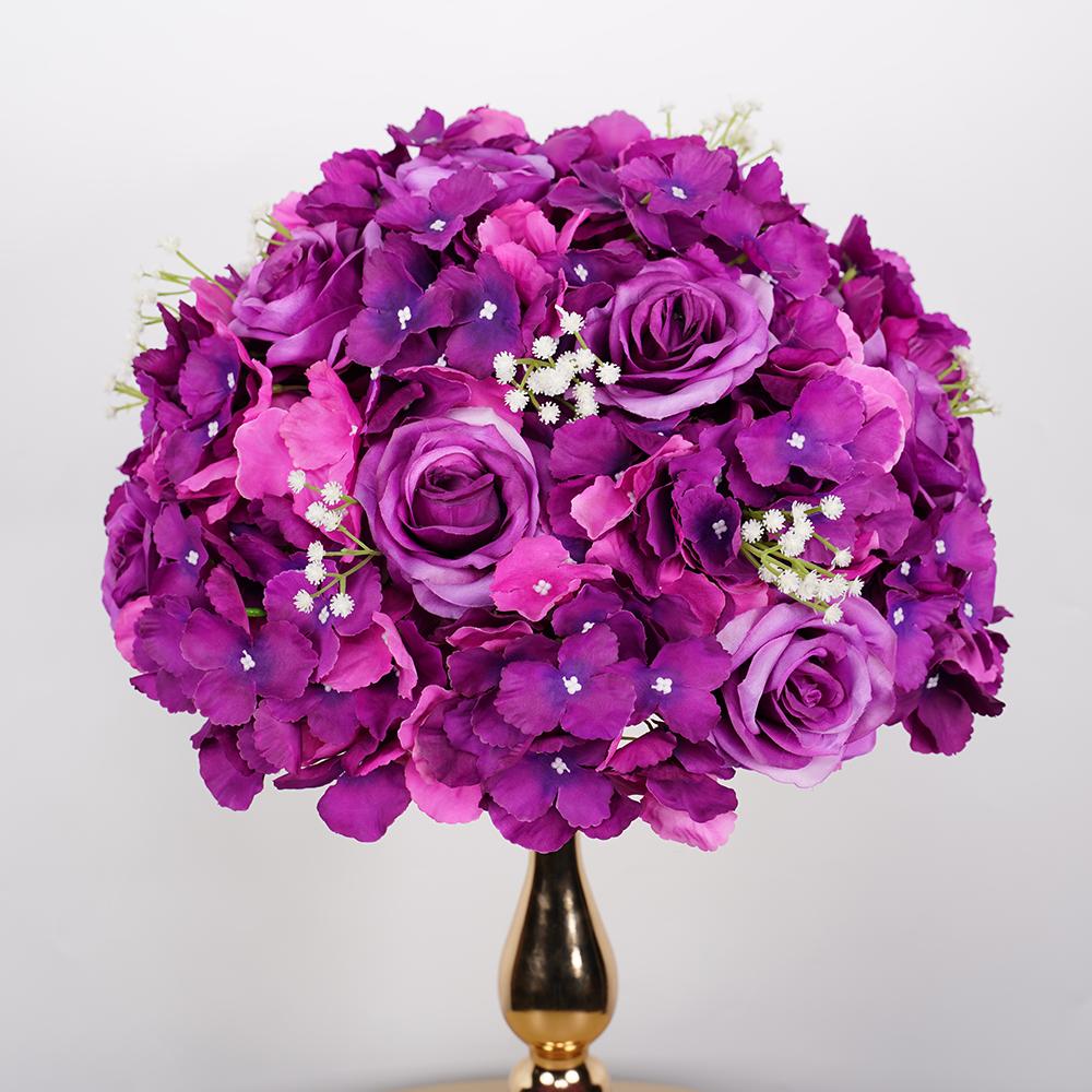 

New Artificial Flower Table Wedding Centerpiece Party Wedding Decor Rose Floral Ball home decorations Wholesales dropshipping 30cm