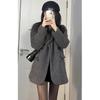 Women's Korean Mid-Length Loose Woolen Coat - Elegant Autumn/Winter Jacket