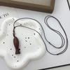 Retro Ethnic Ceramic Wood Necklace: Geometric Fruit Pendant for Women