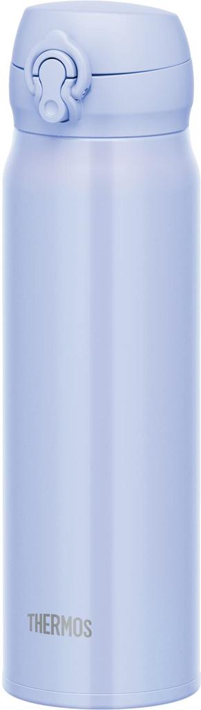 Thermos Vacuum Insulated Portable Mug 600ml Pearl Blue Easy To Clean with Removable Mouthpiece Lightweight Open Stainless Steel Bottle Keeps Drinks