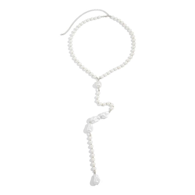 Einzigartiges Barockperlen Halsketten-Accessoire Lange Länge Rückenfreies Outfit Schmuck für Formelle und Lässige Outfits
