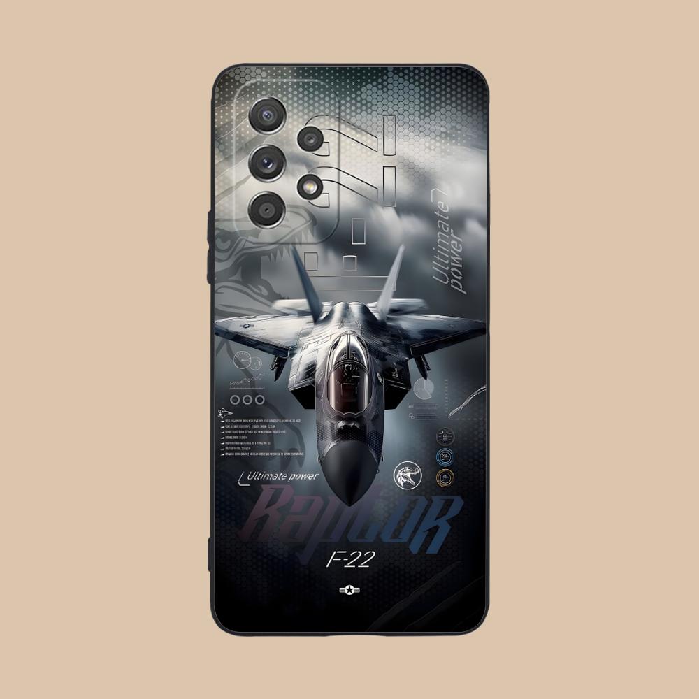 F35 F22 Raptor Aircraft Lightning Phone Case for Samsung Galaxy M55 54 42 35 34 33 32 23 22 15 14 13 12 F55 5G Colour Protective Galaxy F04
