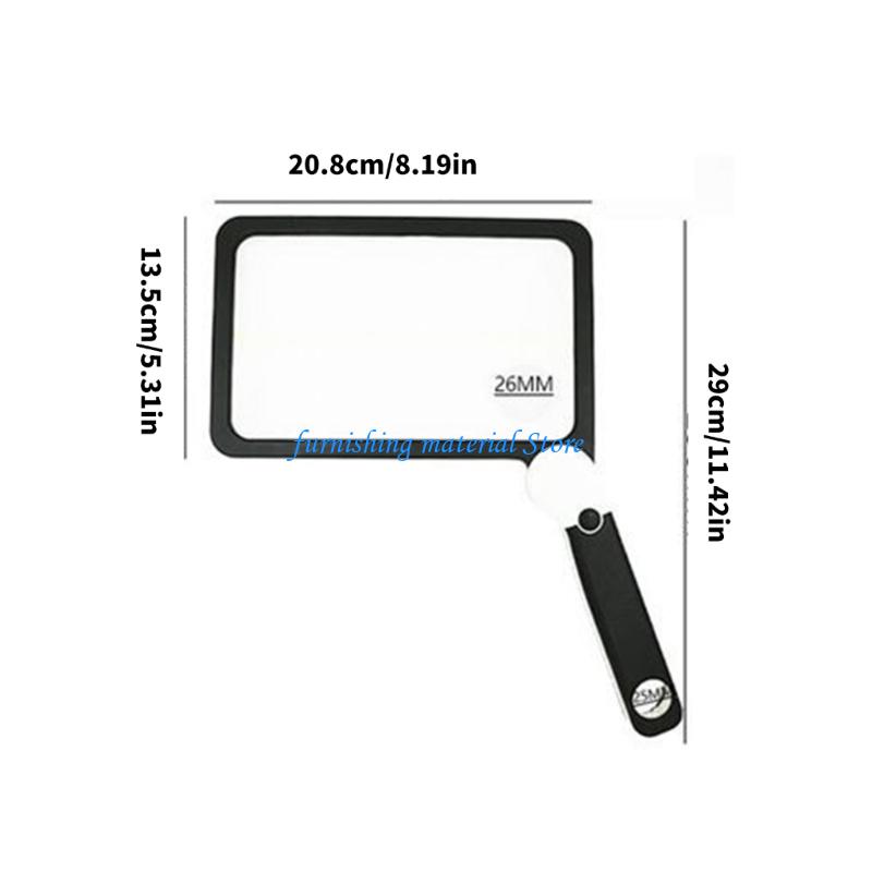 Y5GD Ergonomic Handheld Magnifier 3X LED Light Handheld Magnifier Glass Featuring Integrated Lighting for Reading Repair
