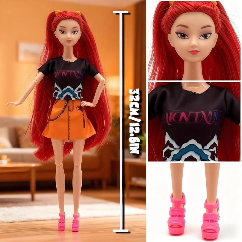 32CM Demon Hunters Doll for Kids,Articulated Rumi Mira Zoey Dolls,Perfect Christmas and Birthdays Toy Gift for Girls Fans