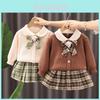 Ensemble deux pièces élégant pour filles Adorables tenues style coréen pour enfants