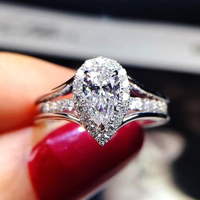 

Новые Элегантные Свадебные Обручальные Кольца Креативная Форма Капли Воды Белый Цирконий Камень Высокого Качества Посеребренные Ювелирные Изделия 8