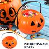 Trick or Treat Pumpkin Bucket Candy Bag Halloween Party Decoration Kids Plastic Buckets Small Container Treat Holder Gift