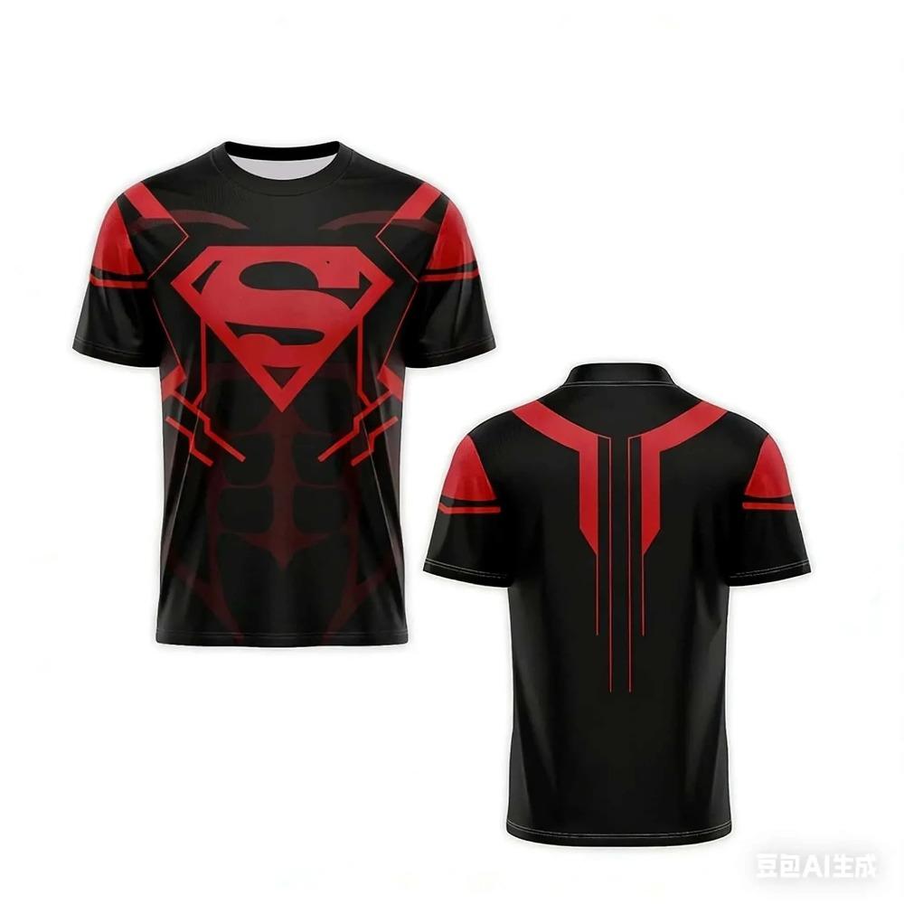 Hot-selling Fashion New Style Men Superman Sports T-Shirt Fitness Superman Anime Quick-dry Superhero T-shirt Large Size 2026 XXS