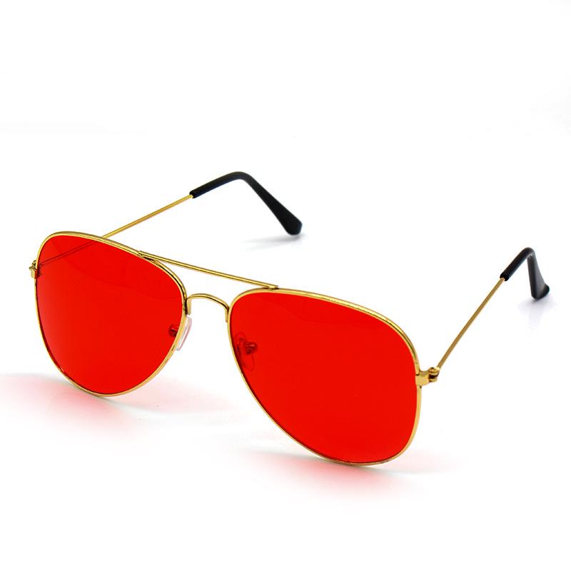 Unisex Aviator Frog Mirror Sunglasses - Multicolor Metal Frame