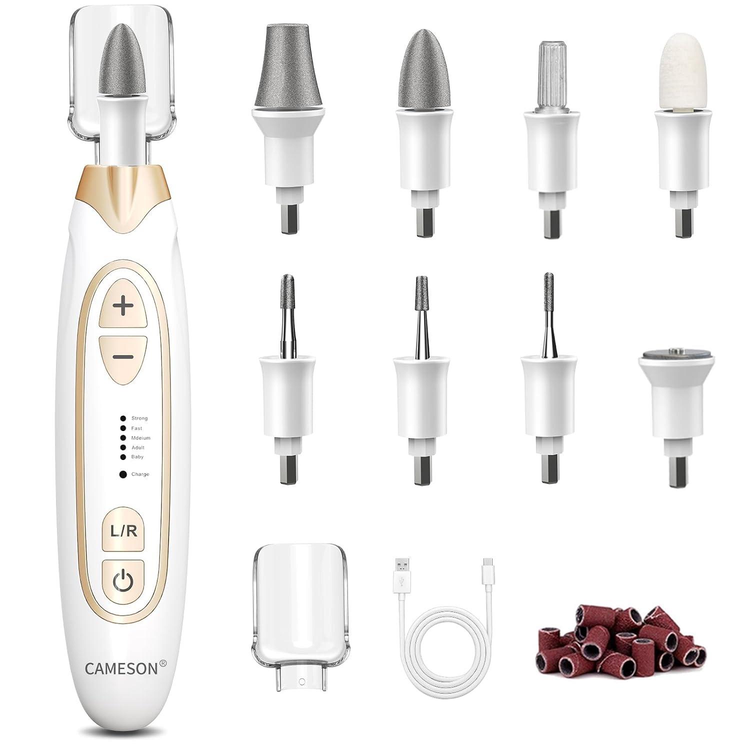Cordless Electric Nail File Set, Rechargeable Toe Nail Buffer and Sander, Toenail Grinder for Thick Toenails, Manicure Pedicure Drill Kit, Hand Feet белый