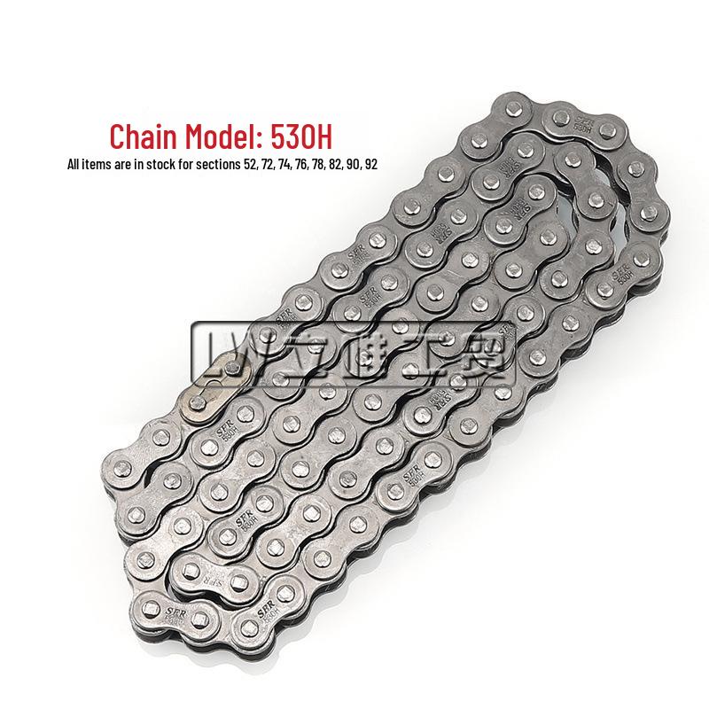 

High Strength 530 Sprocket Chain for ATV, Karting, and Off-Road Motorcycles - Available in 52, 72, 78, 92 Links Chain 52 Links