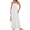 Women's Spring And Summer Casual Fashion Adjustable Suspender Solid Color Long Dress