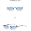 Women's Sunglasses, Triangular Cat Eye Sunglasses, Rimless Sunglasses.
