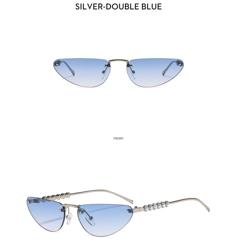 Women's Sunglasses, Triangular Cat Eye Sunglasses, Rimless Sunglasses.